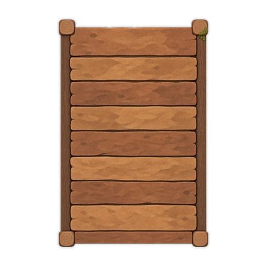 Der Steg im Spiel heute: schlichte Holzbretter, genau von oben gemalt